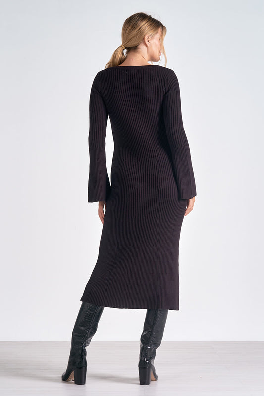 Long Sleeve Scoop Neck Dress