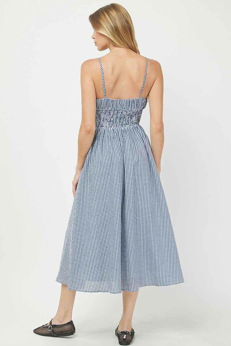 Seersucker Midi Dress