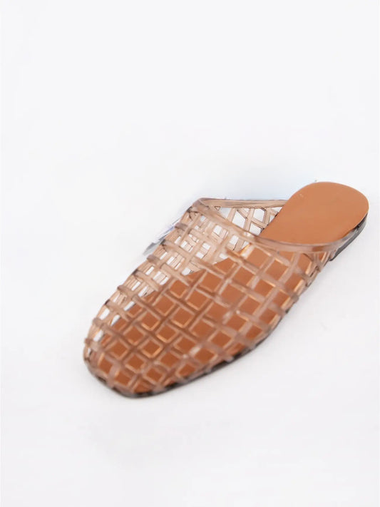 Woven Jelly Mule Flats
