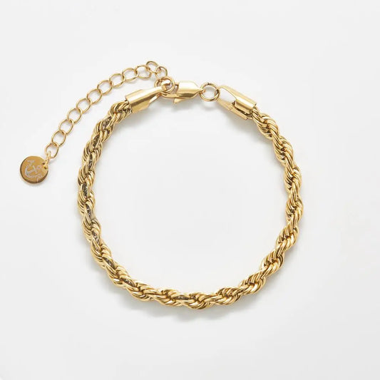 Gold, rope chain bracelet