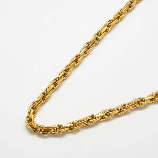 Gold, weave chain necklace