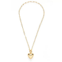 Load image into Gallery viewer, Puffed Heart Chain Necklace