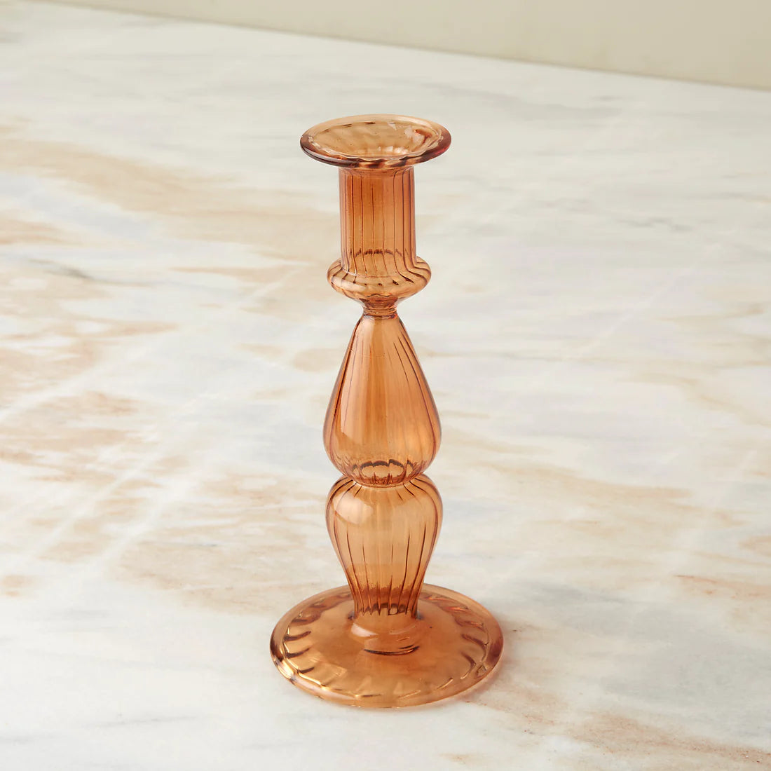 Nalia Glass Candlestick - Marmalade