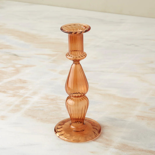 Nalia Glass Candlestick - Marmalade