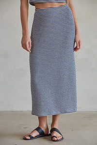 Striped Knit Midi Skirt