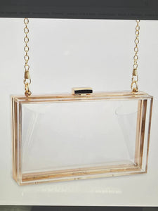 Clear Acrylic Purse with Go Hoosiers Strap