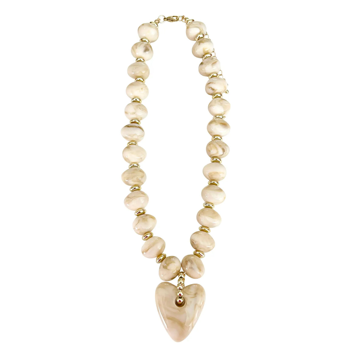 Athens Beaded Necklace with Heart Charm