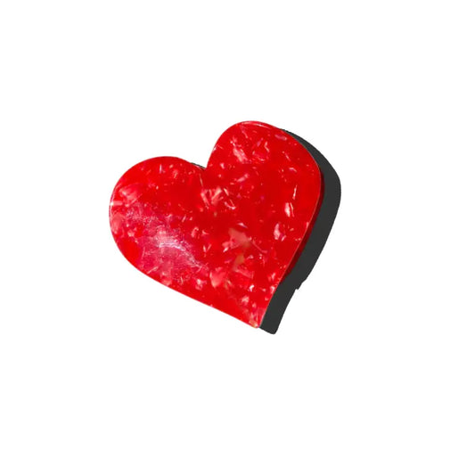 Red heart shaped hair claw clip