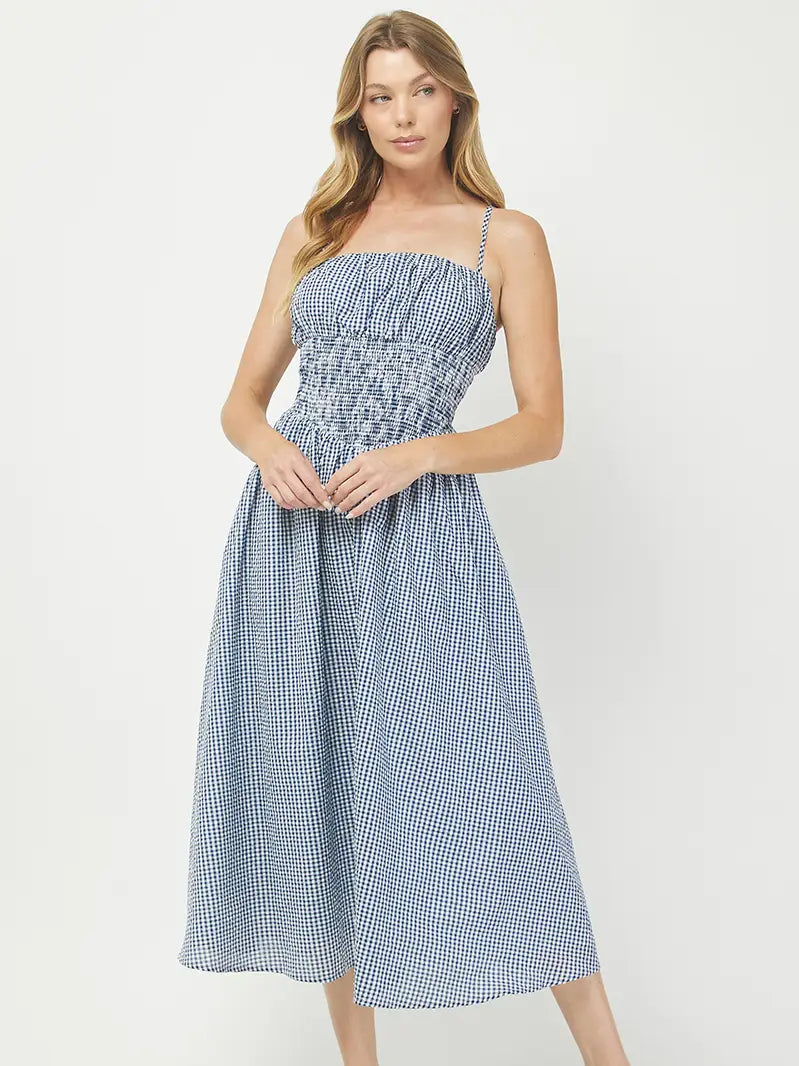 Seersucker Midi Dress