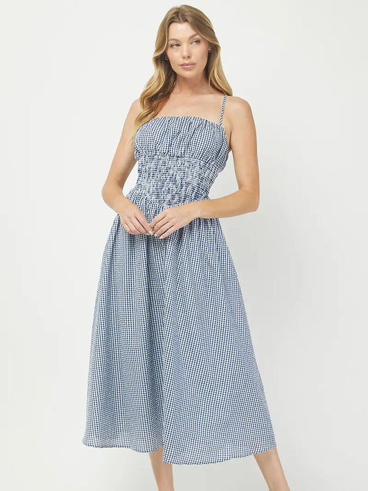 Seersucker Midi Dress