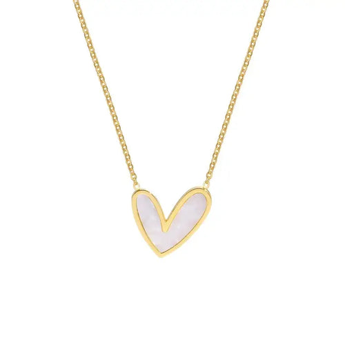 Abigail Mother of Pearl Heart Necklace