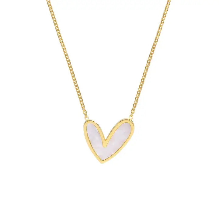 Abigail Mother of Pearl Heart Necklace