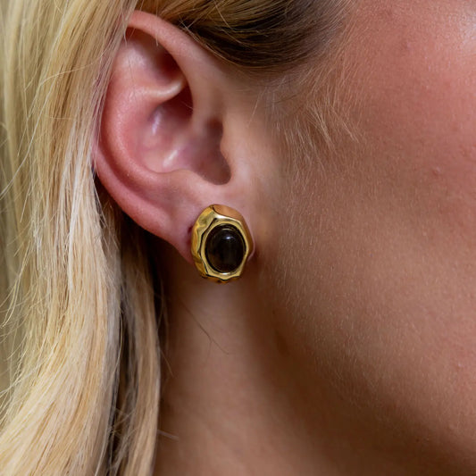 Saylor Tiger Eye Studs