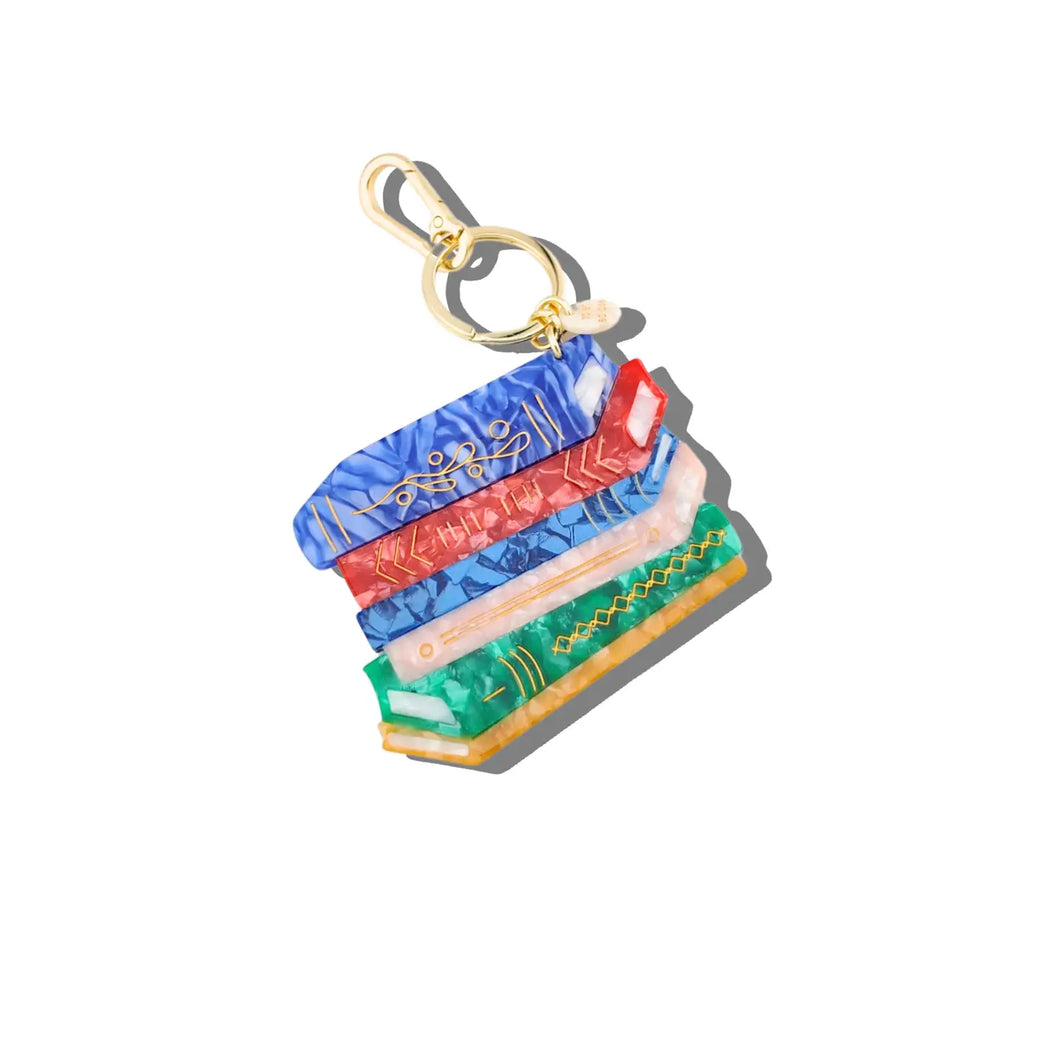 Book Stack Bag Charm + Keychain