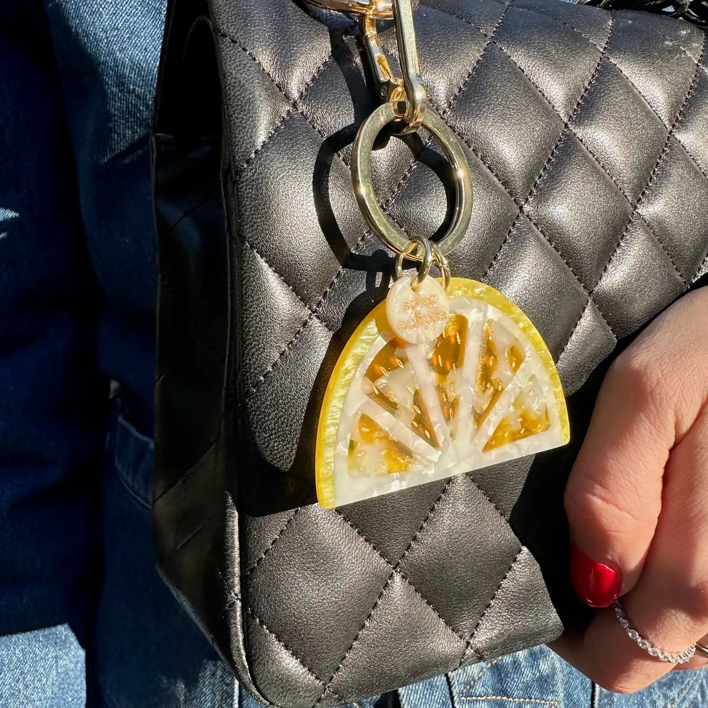 Lemon Slice Bag Charm + Keychain