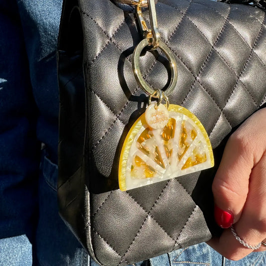 Lemon Slice Bag Charm + Keychain
