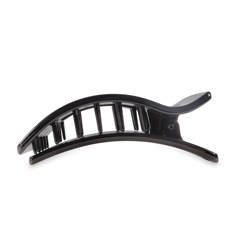 Jet Black Large Flat Rectangle Hair Clip