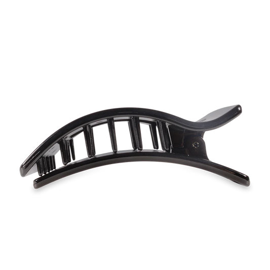 Jet Black Large Flat Rectangle Hair Clip