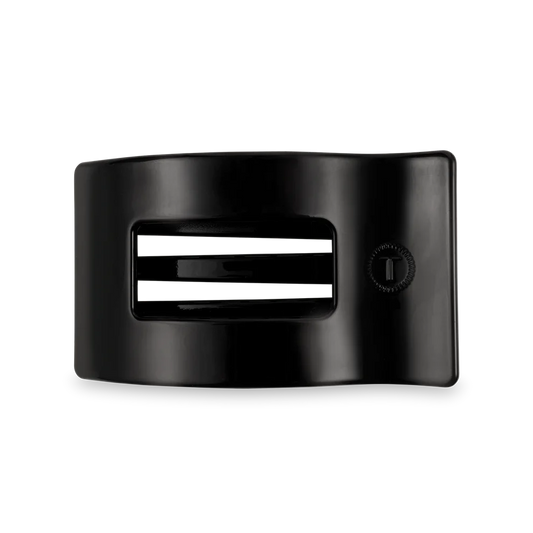 Jet Black Medium Flat Rectangle Hair Clip