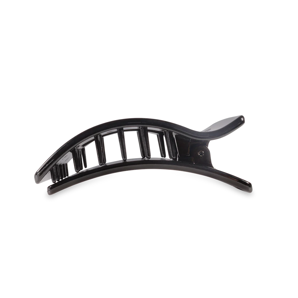 Jet Black Medium Flat Rectangle Hair Clip