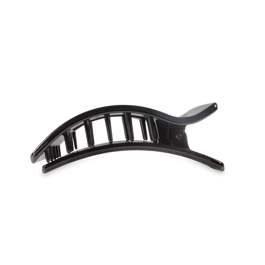 Jet Black Medium Flat Rectangle Hair Clip