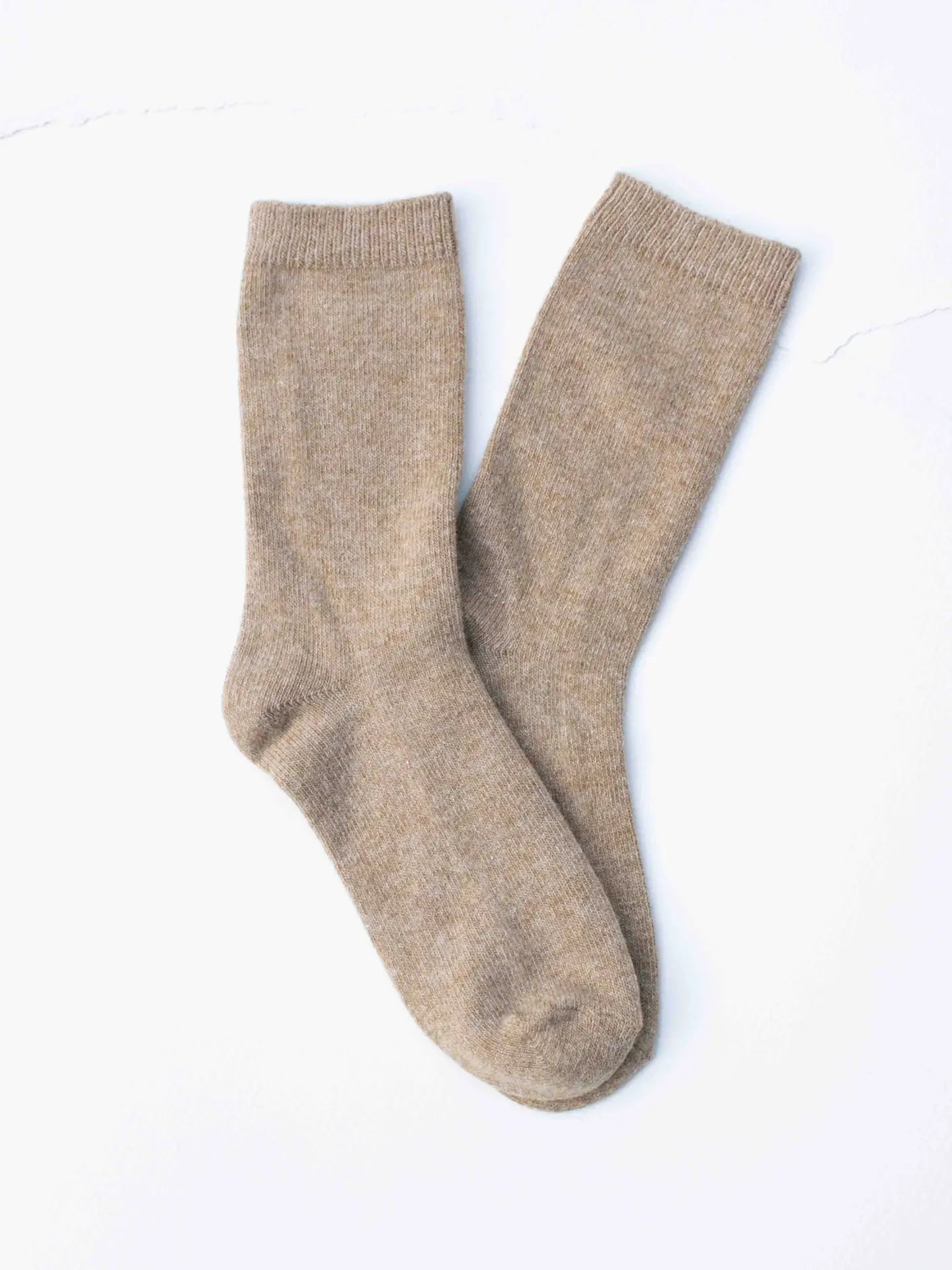 wool cashmere socks in camel color
