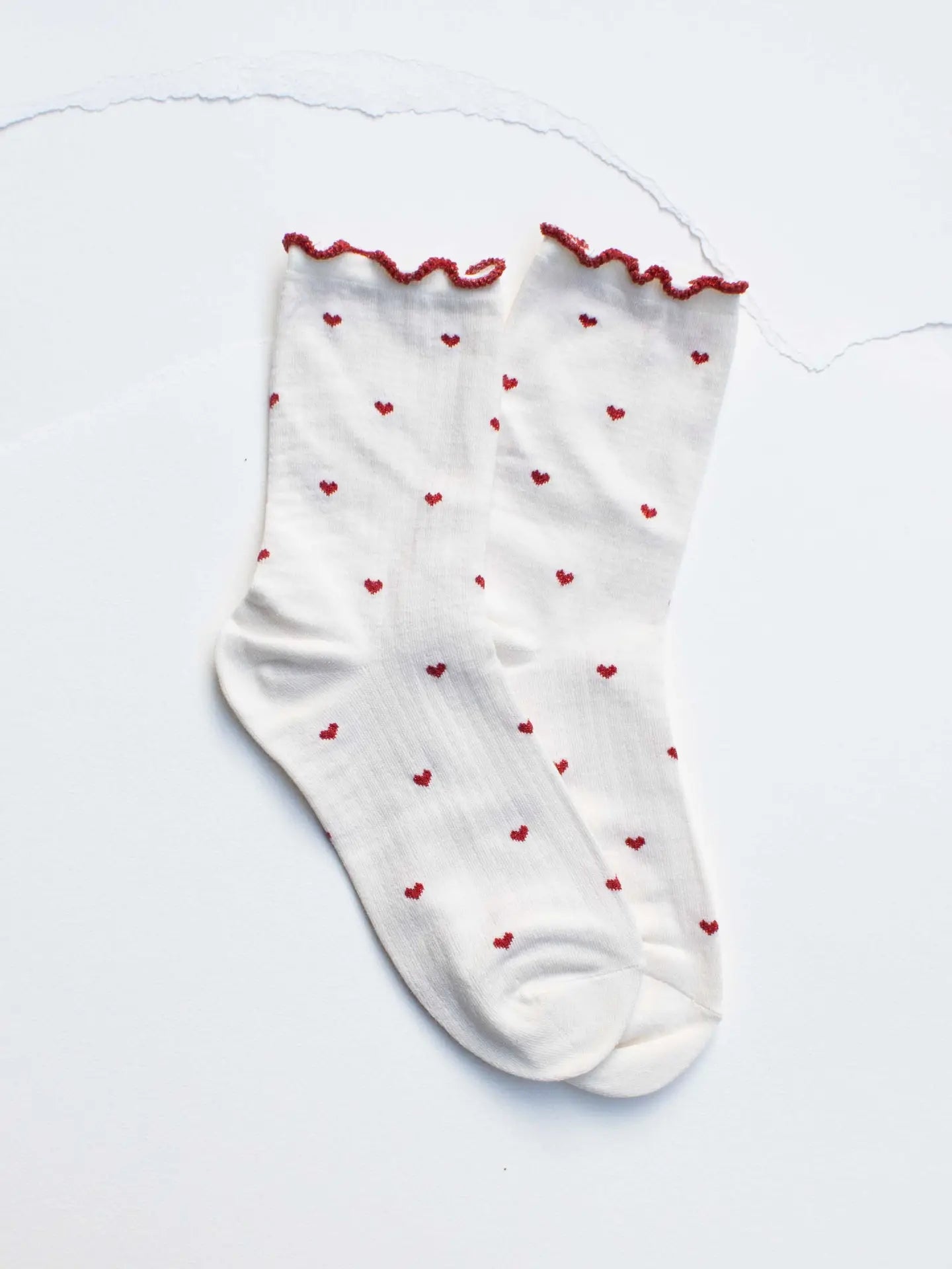 mini heart ruffle socks