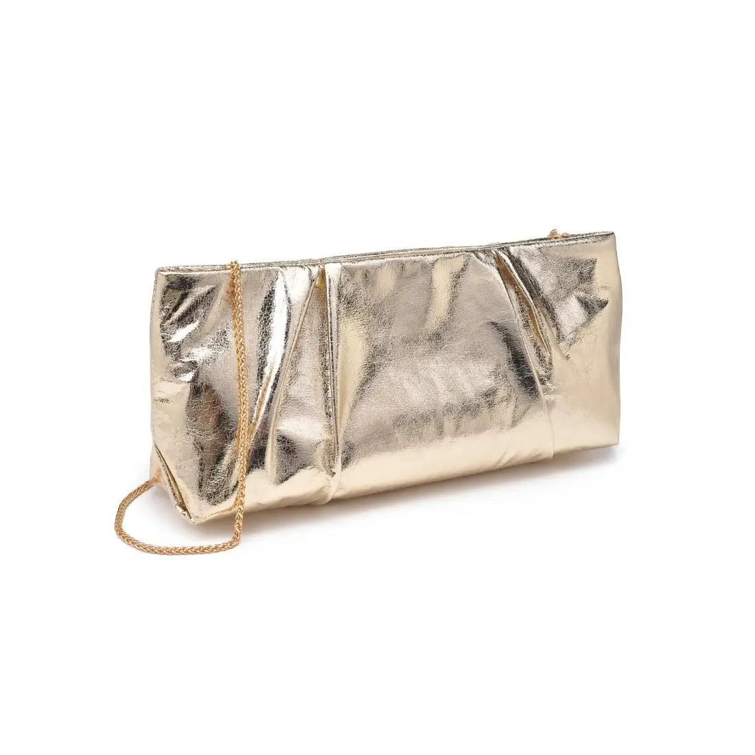 Gold metallic clutch bag