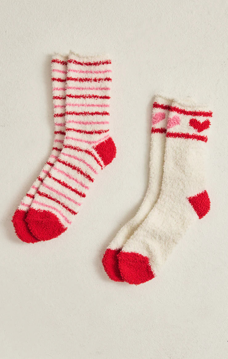 Plush Stripe Socks - 2  Pack