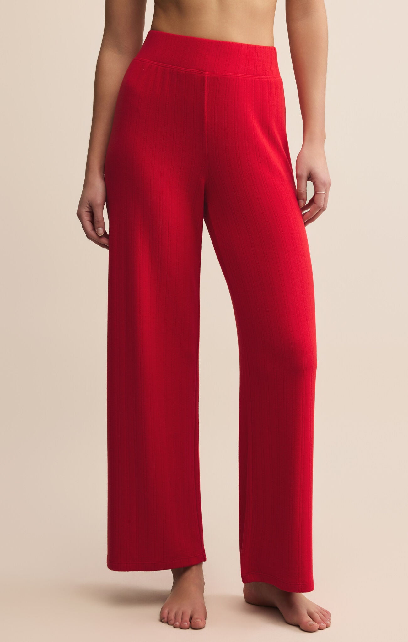 Wide leg, high rise, red lounge pants 