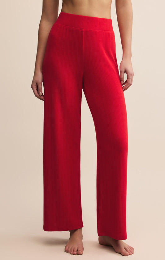 Wide leg, high rise, red lounge pants 