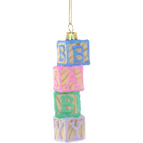 Baby Blocks Glass Ornament