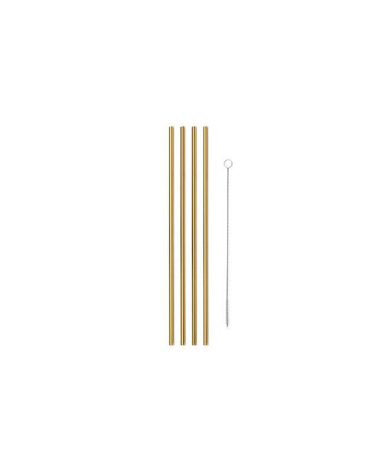 10" gold metal straws
