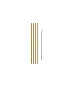 10" gold metal straws