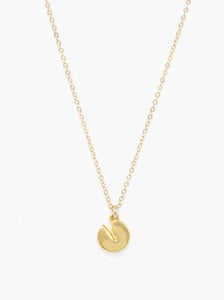 fortune cookie pendant 14kt gold filled necklace