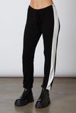 Load image into Gallery viewer, Contrast Stripe Jogger black with white stripe