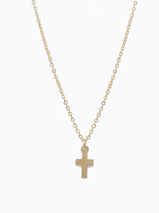mini cross pendant 14kt gold filled necklace