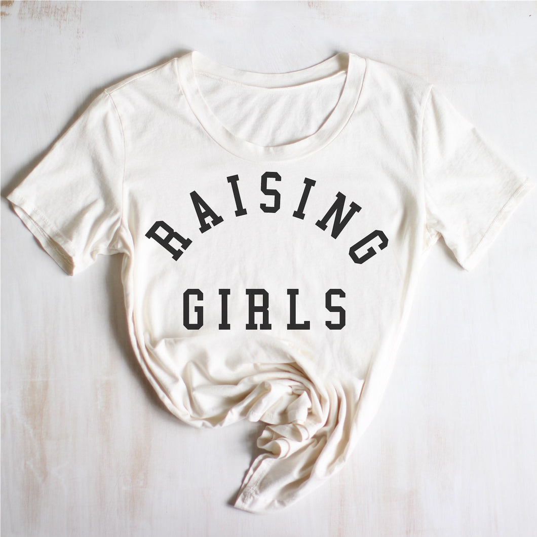 raisinng girls tee shirt cream