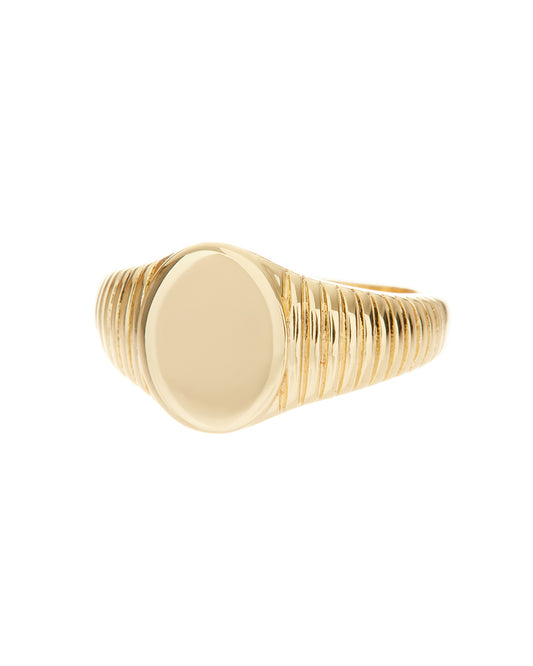 Ridged Signet Ring