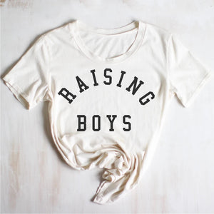 raising boys tee shirt cream